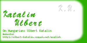 katalin ulbert business card